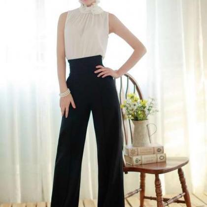 pants casual sexy palazzo waist trousers leg wide flare