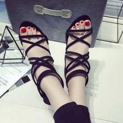 black mid heel sandals with ankle strap