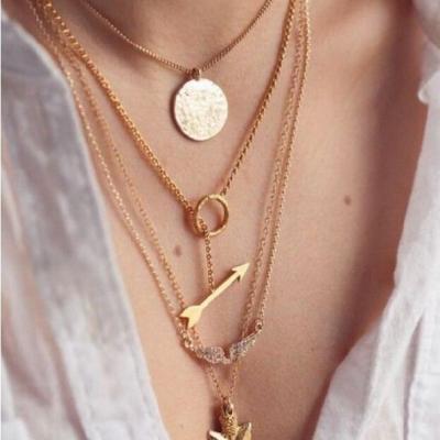 New Fashion Women Pendant Gold Chain Choker Statement Bib Necklace Jewelry Charm