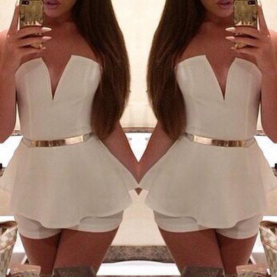 Sexy Women Clothes Cocktail Party Bandage Bodycon Jumpsuit Dress Clubwear Shorts