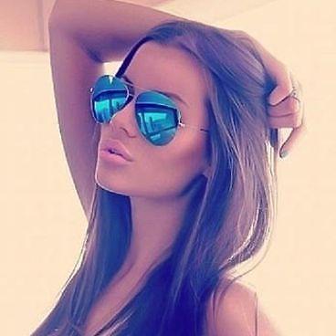 Blue Mirror Aviator Sunglasses Silver Frame Hot Famous Cool Sunglasses Men Women