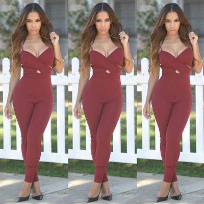 New Women Ladies Clubwear V-neck Playsuit Bodycon Party Jumpsuit&Romper Trousers