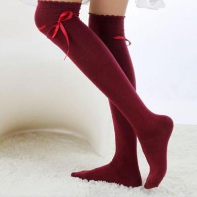 Women Girls Cotton Tight High Stockings Autumn Over Knee Hosiery Stockings Socks