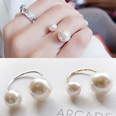 Pearls Rings Silver Gold