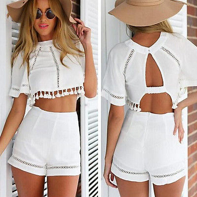 2 piece all white outfit