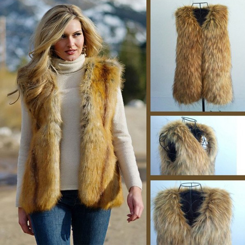 sleeveless faux fur coat