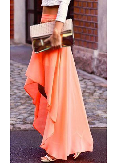 peach maxi skirt