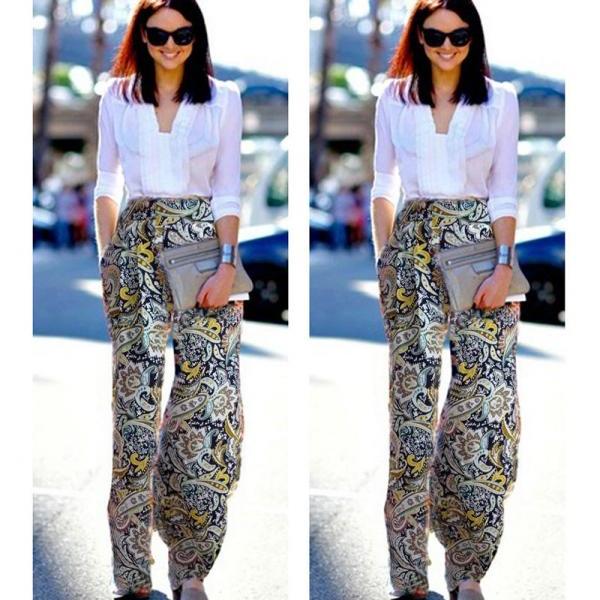 Womens Floral Wide Leg Lon..