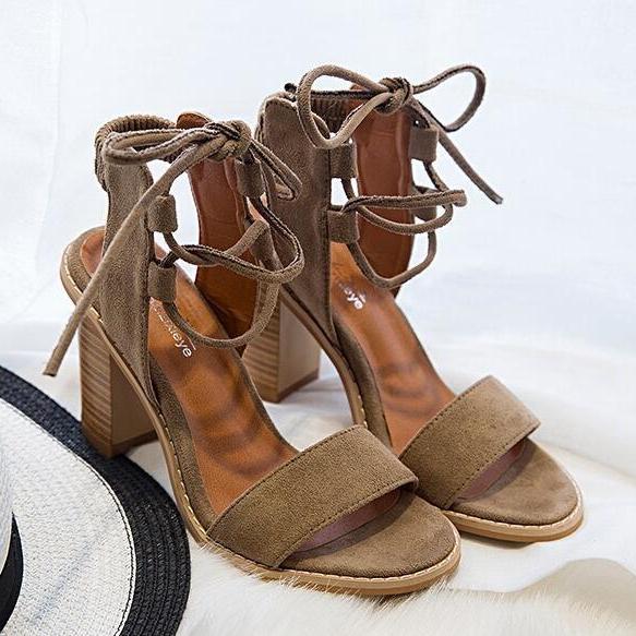 suede brown sandals