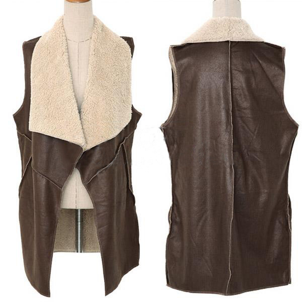 Fashion Long Women's Winter Faux Fur Vest Cream Outerwear Gilet ...