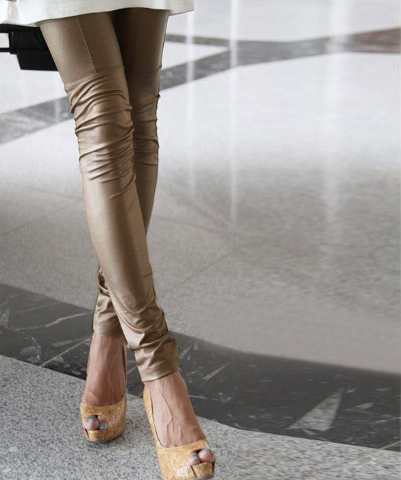 Patchwork Trousers Faux Leather Pants Stretch Skinny Dl on Luulla