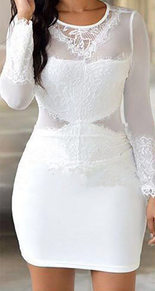 white spandex dress